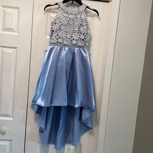 Xtraordinary, Girls, dress, Size 14, light blue, halter, high-low, winter, lace
